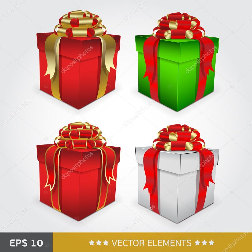 Set of vector gift boxes