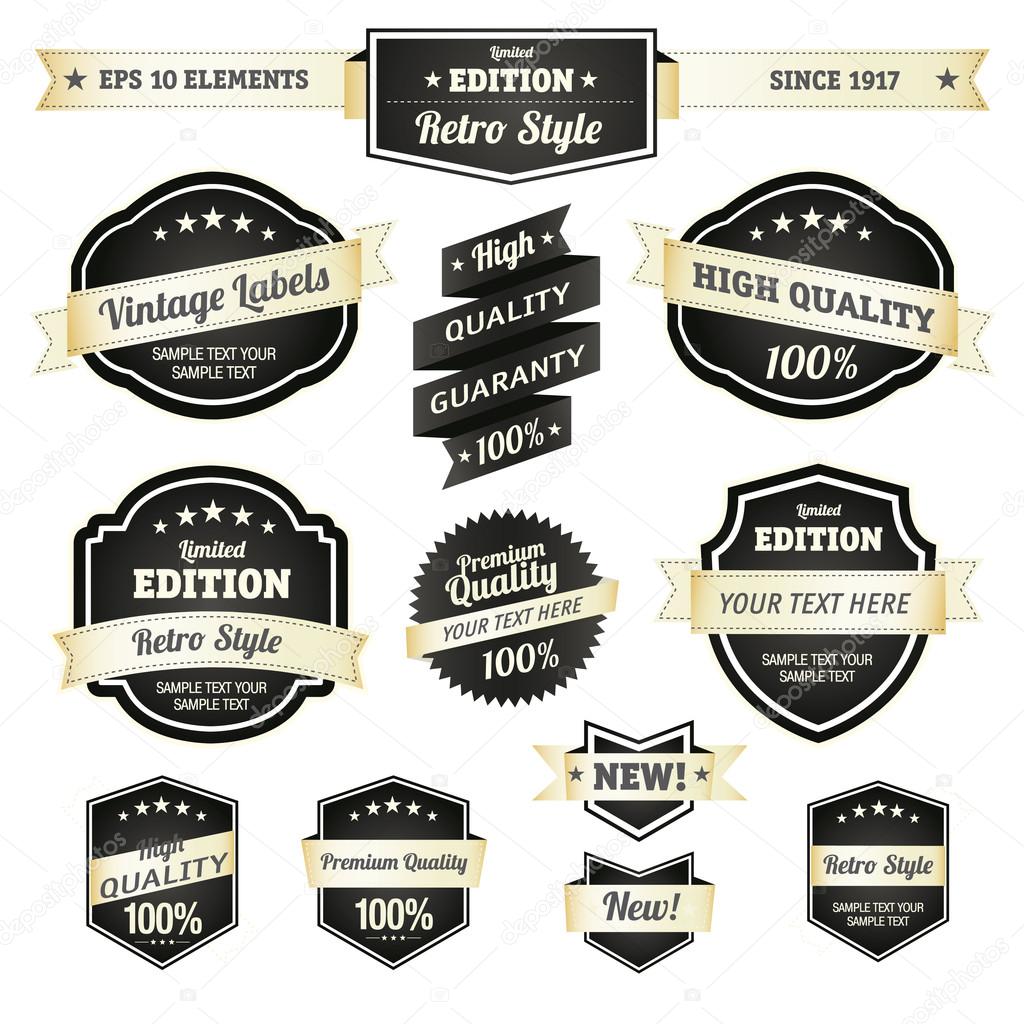 Premium and High Quality Labels vintage design