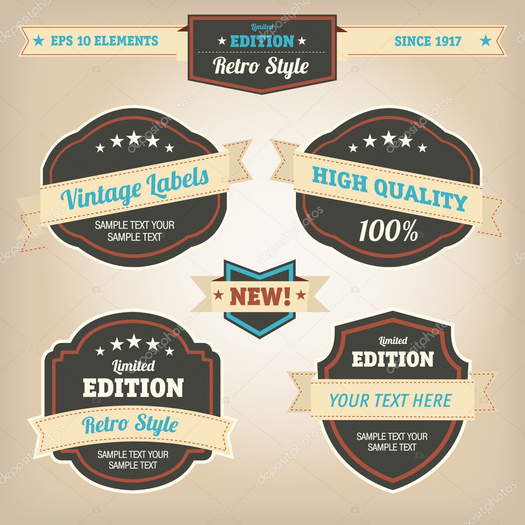 Premium and High Quality Labels vintage design