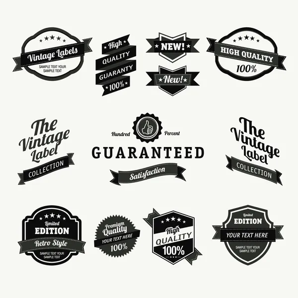 Premium et étiquettes de haute qualité design vintage — Image vectorielle