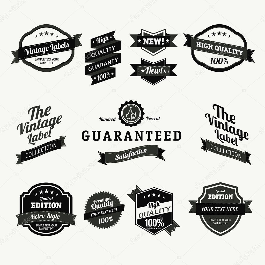 Premium and High Quality Labels vintage design