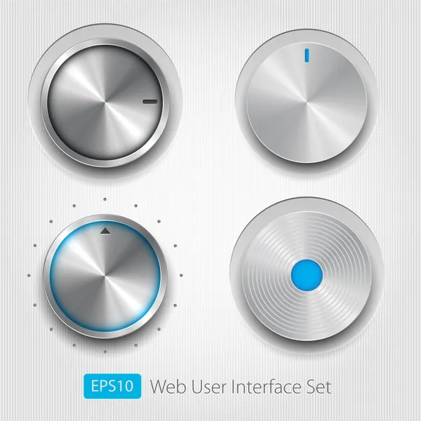 Control knobs set, UI series — Stock Vector