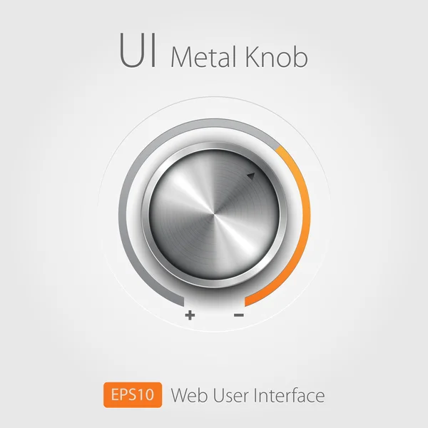metal doku (Çelik, krom), koyu arka plan ve ölçek ile ses düğmesi (müzik tokmak)