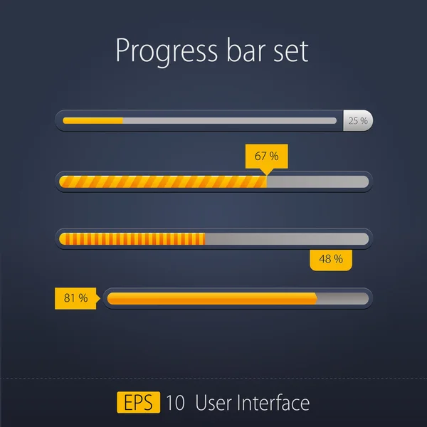 Precargadores y barras de carga de progreso — Vector de stock