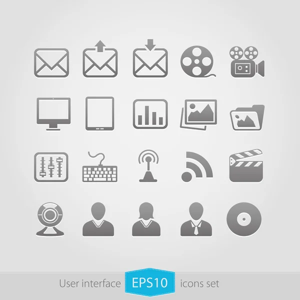 Web multimedia icons set — Stock Vector