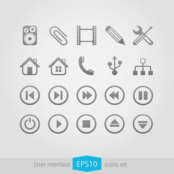 Jeu d'icônes multimédia Web — Image vectorielle