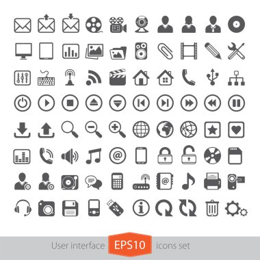 Web multimedia icons set