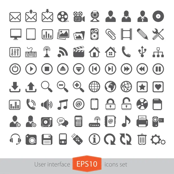 Web multimedia icons set — Stock Vector