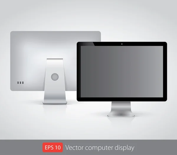 Vector computer display isolated on white — Stock Vector