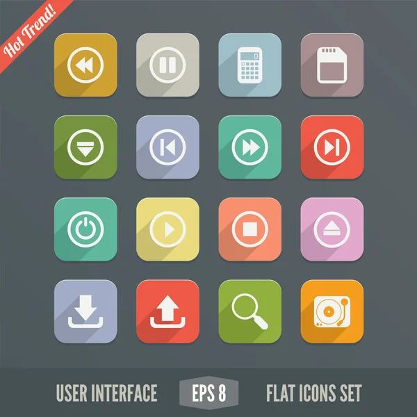 Iconos de interfaz de usuario plana para aplicaciones web y móviles — Archivo Imágenes Vectoriales