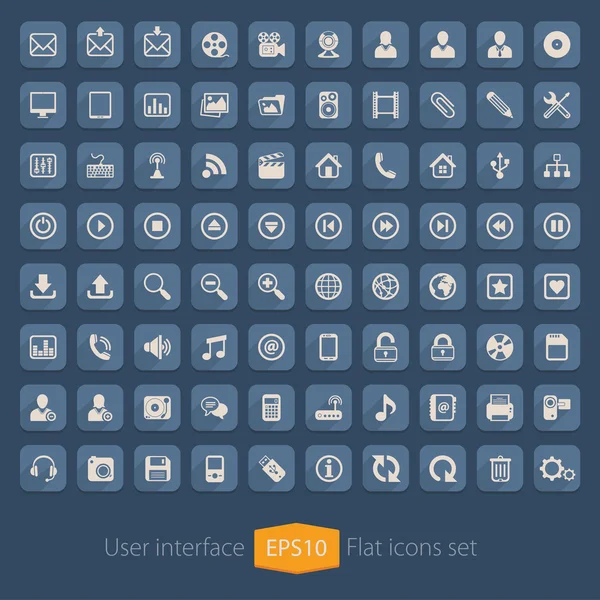 Icone di interfaccia utente piatta per applicazioni Web e mobili — Vettoriale Stock
