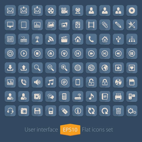 Ícones de interface de usuário plana para aplicações Web e móveis —  Vetores de Stock