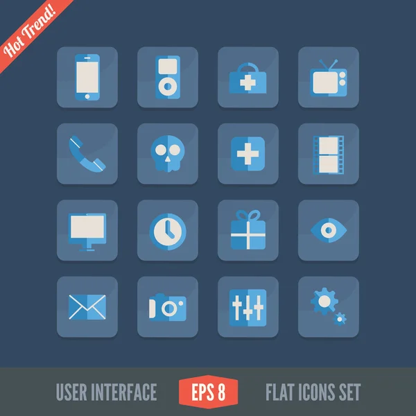 Flache Icons für Web- und mobile Anwendungen — Stockvektor