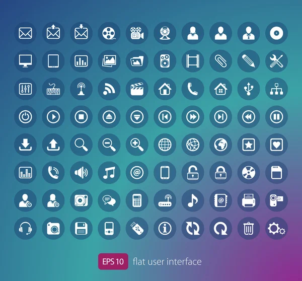 Conjunto de iconos vectoriales de redes sociales. Diseño plano - iconos vectoriales — Archivo Imágenes Vectoriales