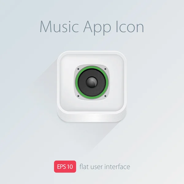 Speaker musical app icon. Vector illustration. — Stock Vector
