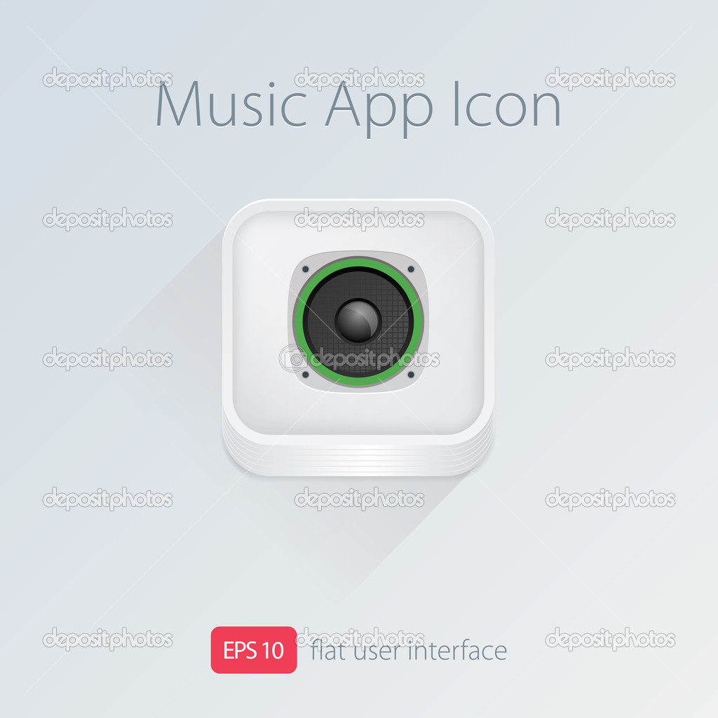 Speaker musical app icon. Vector illustration.
