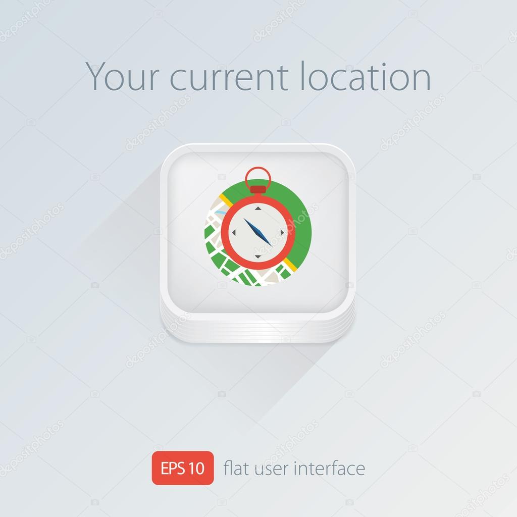 Flat colored location icon. Map icon