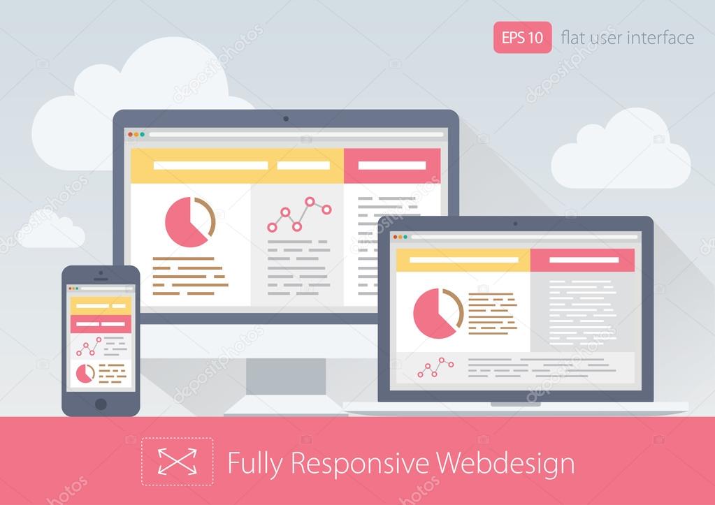 Flat style responsive webdesign