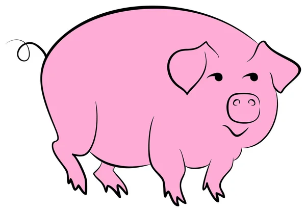 Sanat simgesi pembe pig vektör illüstrasyon izole