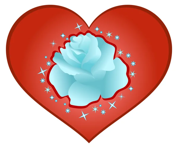 Valentýnské růže v srdci — Stockový vektor