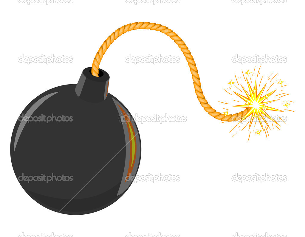 3d Isolated black cartoon bomb vector