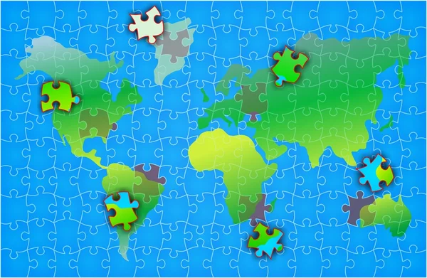 World map puzzle background illustration — Stock Photo, Image