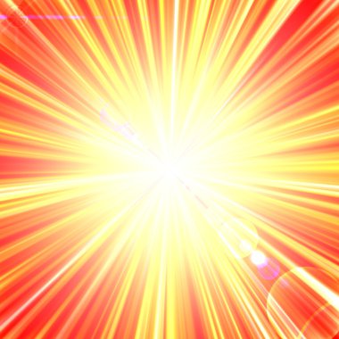 Summer background illustration with a sun rays with lens flare clipart