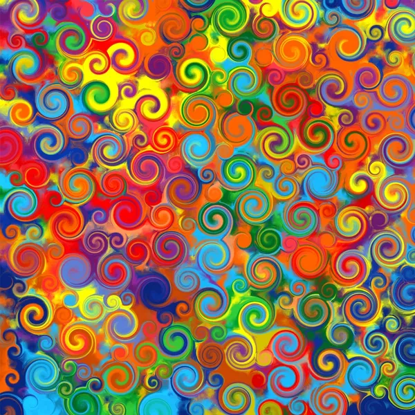 Abstracte kunst regenboog cirkels swirl kleurrijke patroon muziek grunge achtergrond — Stockfoto