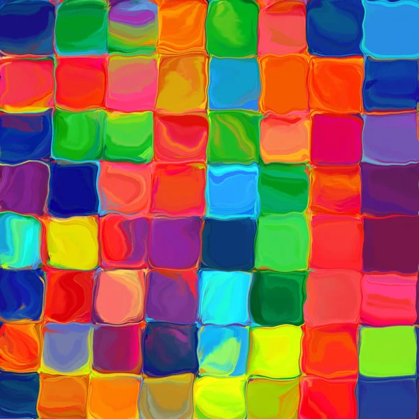 Abstrait arc-en-ciel carreaux colorés peinture mozaïque motif géométrique fond — Photo