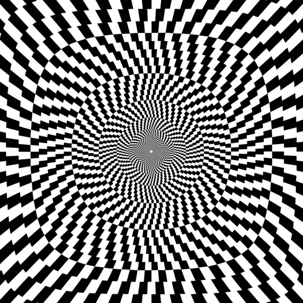 Illustration vectorielle de l'illusion d'optique fond noir et blanc — Image vectorielle