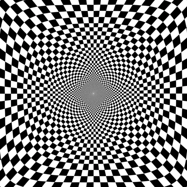 Illustration vectorielle de l'illusion d'optique fond d'échecs noir et blanc — Image vectorielle