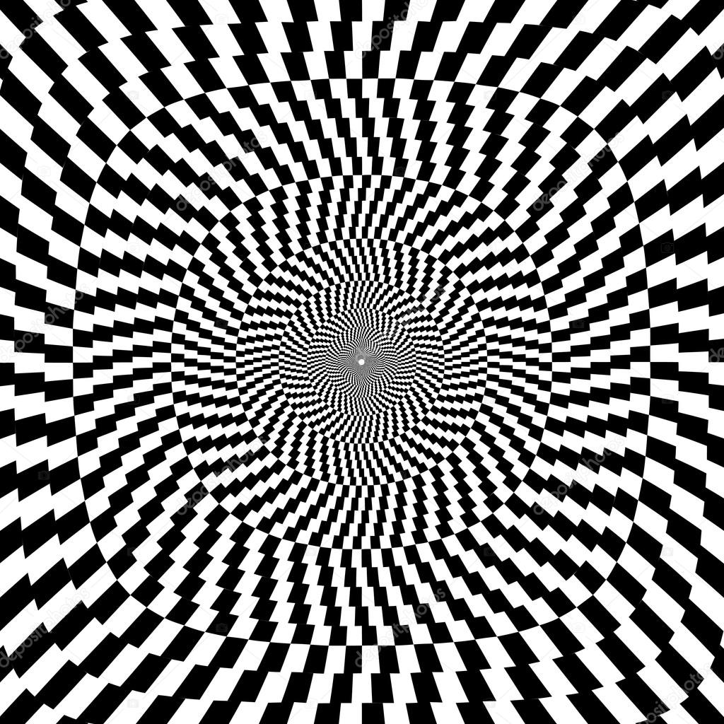 Vector illustration of optical illusion black and white background