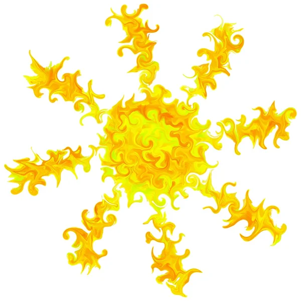 Kunst Zeichnung bunt Twirl Grunge Sonne isoliert abstrakten Hintergrund — Stockfoto