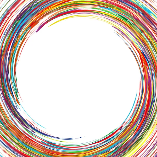 Abstract rainbow curved lines frame circle colorful background — Stock Vector