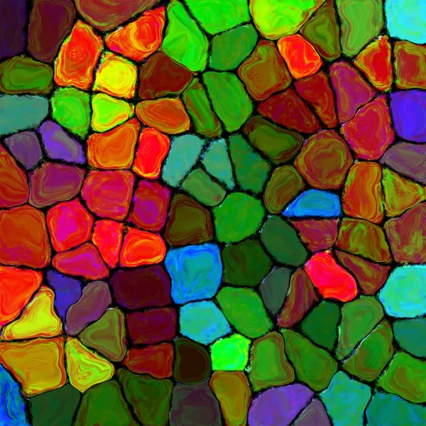 Absztrakt szivárványos színes csempe mozaic festés pallette geometriai mintás háttérrel a 4 fal — Stock Fotó