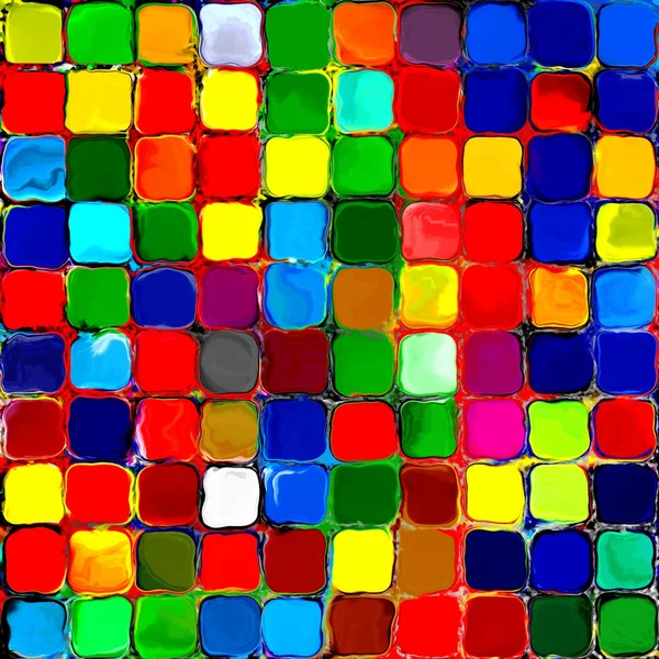 Abstrait arc-en-ciel carreaux colorés peinture mozaïque géométrique palette motif fond 3 — Photo