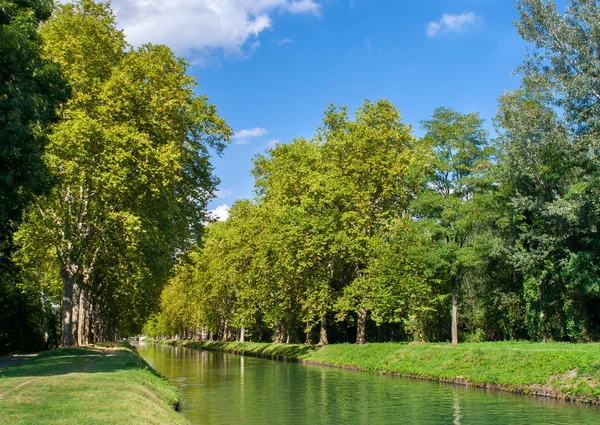 Rhone-Rhinen-kanalen i Alsace, Frankrike – stockfoto