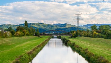 Kinzig nehir ve kara orman dağlarında offenburg, Almanya