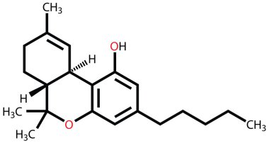 tetrahidrokanabinol yapısal formülü