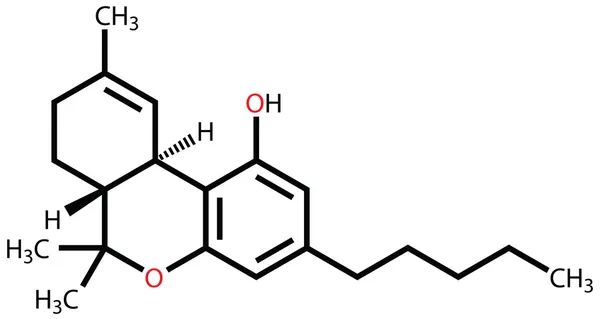 Strukturformel für Tetrahydrocannabinol — Stockvektor