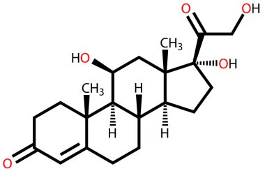 Steroid Hormon kortizol (hidrokortizon) yapısal formül
