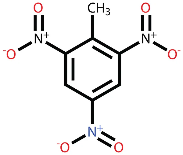 Explosive trinitrotoluene (TNT) structural formula — Stock Vector