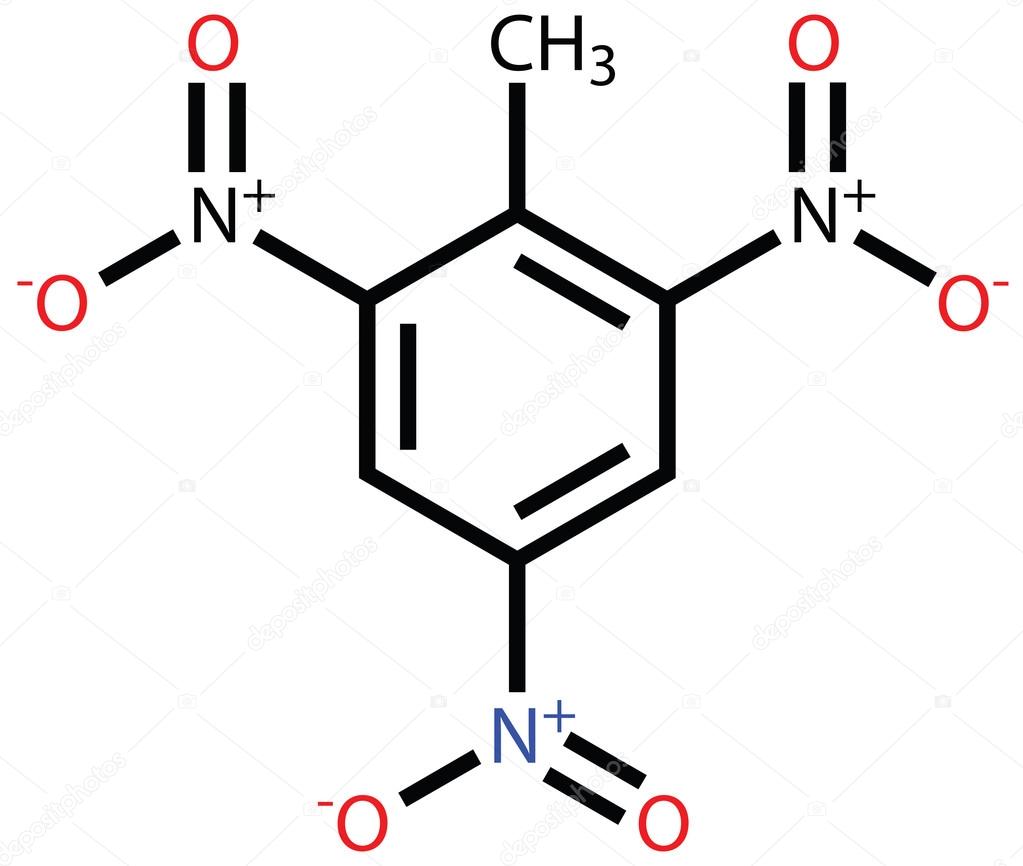 Explosive trinitrotoluene (TNT) structural formula