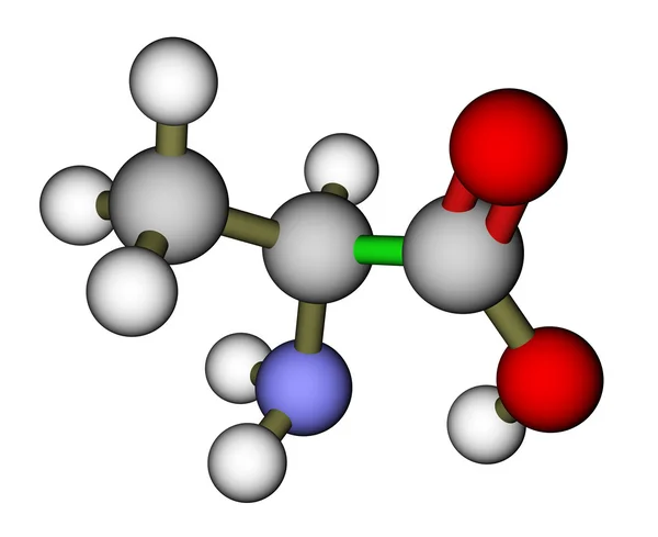 Аминокислотная аланиновая молекулярная структура — стоковое фото