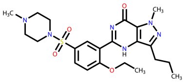 Viagra (sildenafil) structural formula clipart