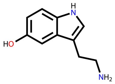 Serotonin structural formula clipart