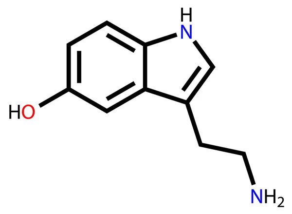 5-羟色胺的分子式 — 图库矢量图片