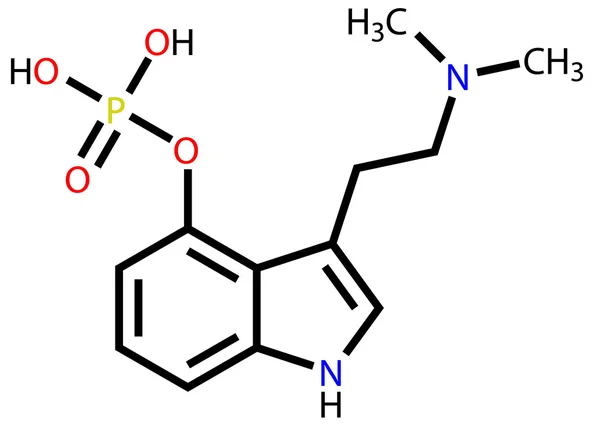 Psilocybin, a hallucinogen found in mashrooms — Stock Vector