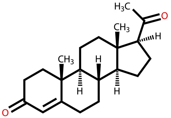 Progesterone structural formula — Stock Vector