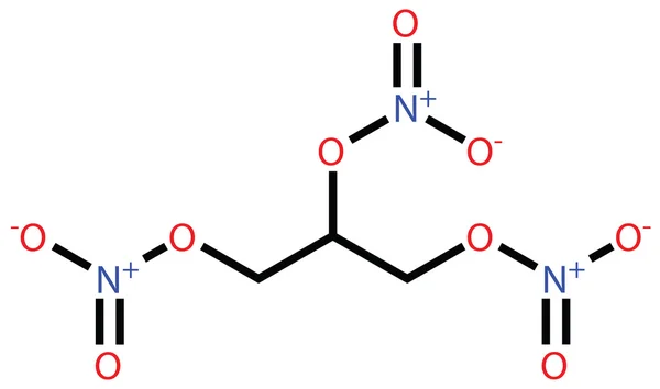 Nitroglycérine explosive et médicamenteuse (trinitroglycérine) structurelle f — Image vectorielle